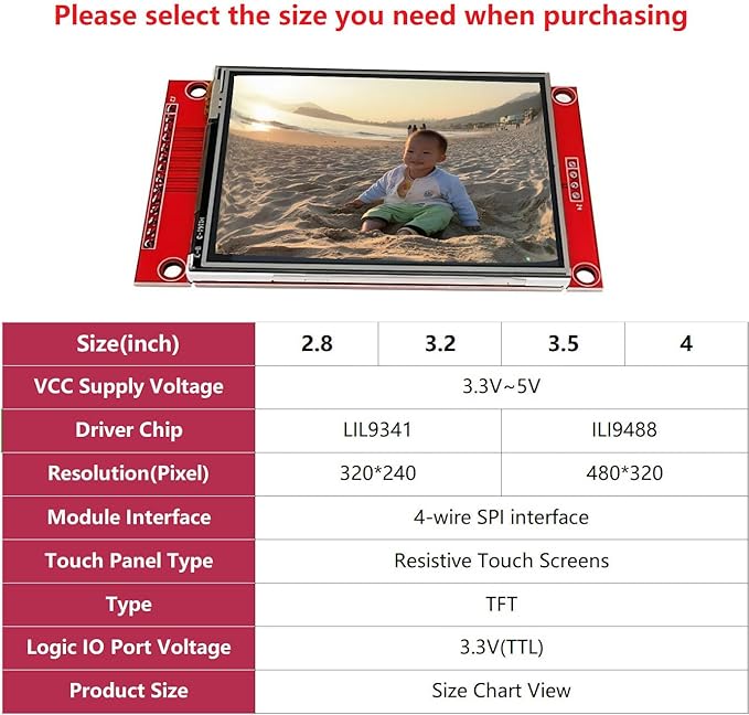 WWZMDiB TFT LCD Touch Display Module SPI Interface - Image 3