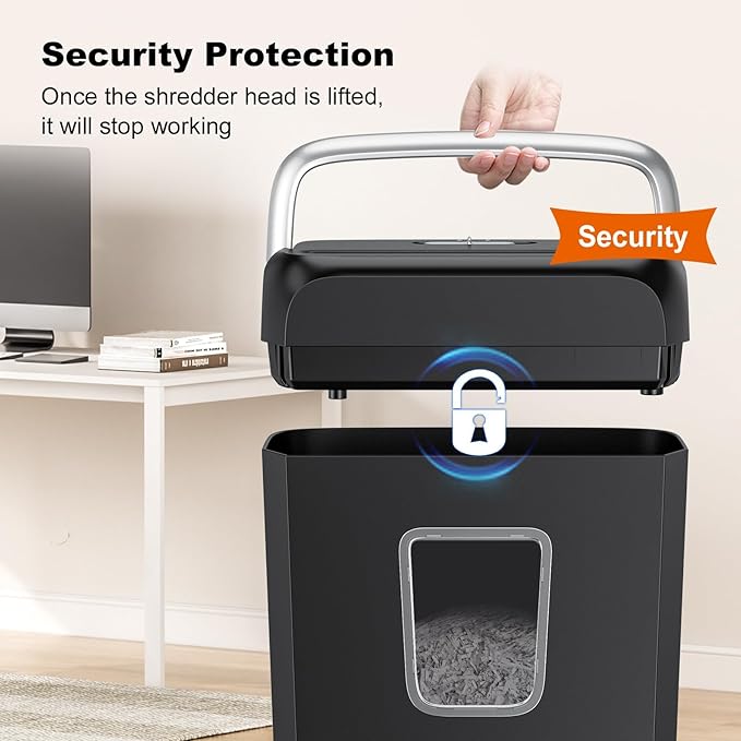 Bonsaii Paper Shredder, 3.4 Gals Wastebasket, 5-6 Sheet Crosscut Shredder - Image 8