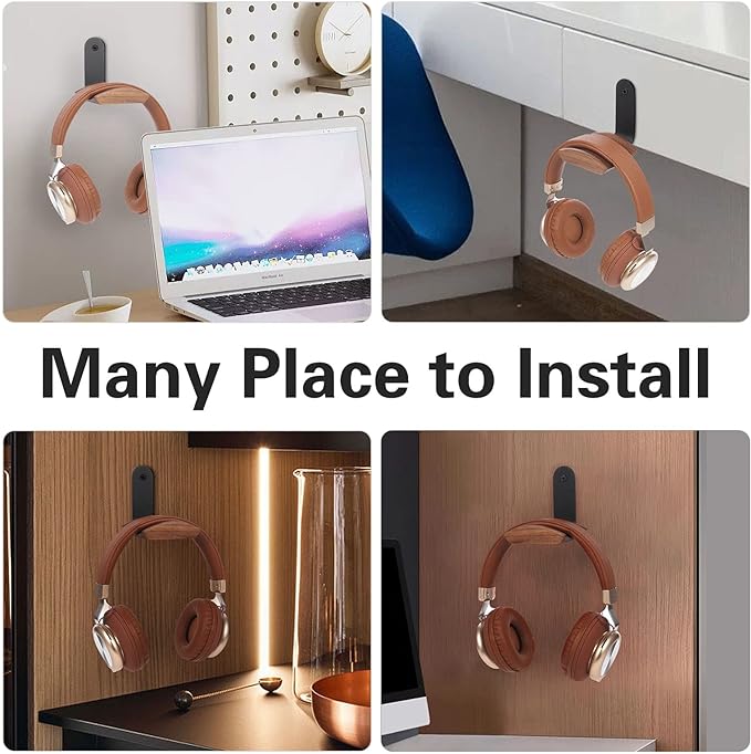 Mt.Jun Beech Wood Headphone Wall Mount Holder, - Image 2