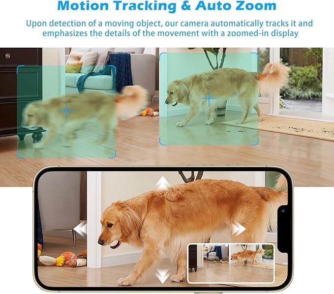 GUOANVISION 3MP Indoor Security Camera, 5G WiFi 360° Pan/Tilt Home Cameras - Image 4