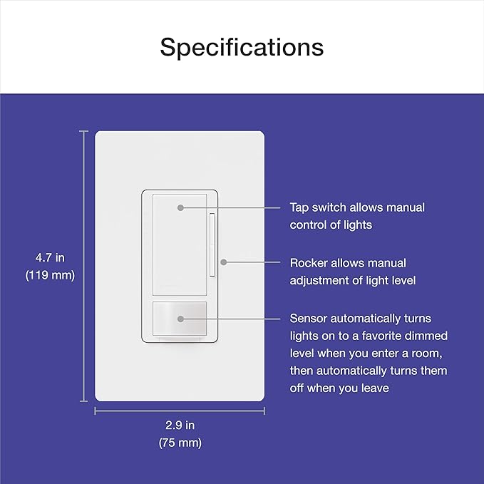 Lutron Maestro Motion Sensor Light Switch w/ Wallplate - Image 12