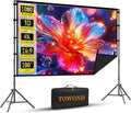 Projector Screen with Stand, TOWOND 100 inch Portable Projector Screen Black by TOWOND-JLFOfficial