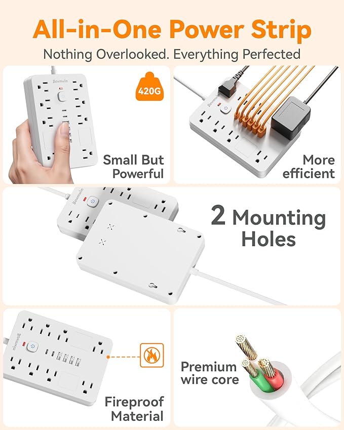 Bawmwim Surge Protector Power Strip - Image 7