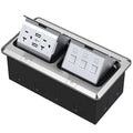 KYHSHJ Dual Pop-Up Floor Electrical Outlet Box Kit，20 Amp Stainless Steel USB by KYHSHJ