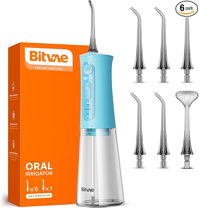 Bitvae Water Dental Flosser Teeth Picks, Cordless Portable Oral Irrigator by Bitvae