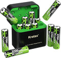 Kratax 12 Count 3700mWh AA Rechargeable Lithium Batteries by Kratax