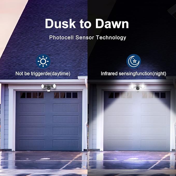 EMANER Motion Sensor Light Outdoor, Dusk to Dawn Floodlight 5000K, 4-Mode - Image 4