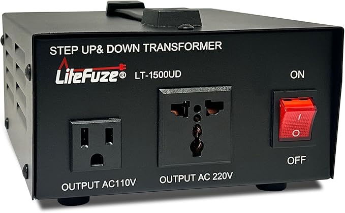 LiteFuze 1500 Watt Voltage Converter Transformer Step Up/Down - 110v to 220v / by LiteFuzeBrand
