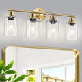 Guliaofo 4-Light Gold Bathroom Light Fixtures, E26 Modern Vanity Lights by GuliaofoLights