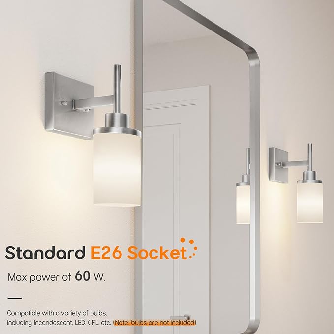 AONEON Bathroom Light Fixtures Brushed Nickel Vanity Lights - Image 3