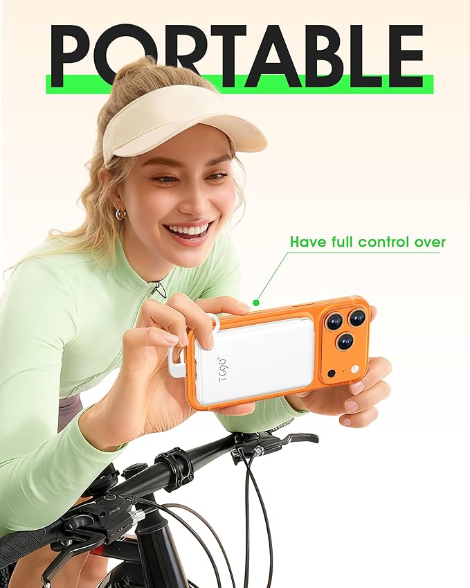 TG90° 5000mAh Small Portable Charger Built in AC Wall Plug and Cables, Card - Image 7