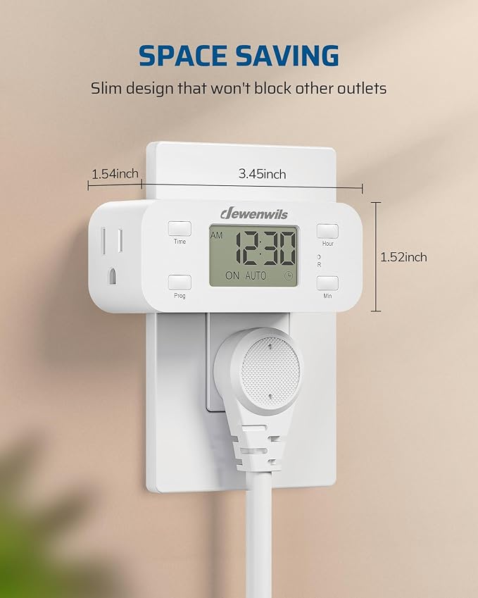 DEWENWILS 24 Hour Programmable Digital Timer Outlet, Timers - Image 3