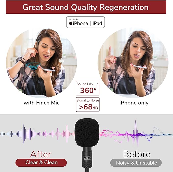 PIXEL Microphone for iPhone iPad from Mic for iPhone Live Streaming Vlogging | - Image 3