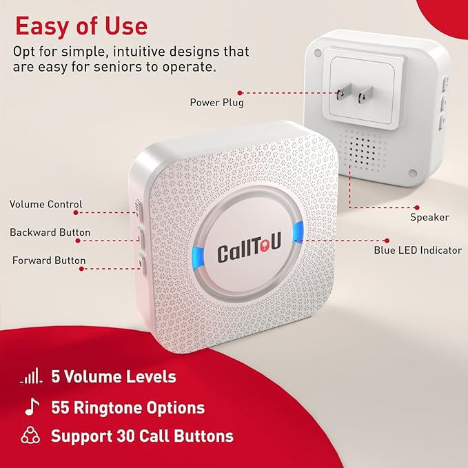CallToU Caregiver Pager Wireless Call Button Nurse Alert System 500+ Feet - Image 8