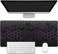 EOBKLAX Grid with Purple Light Large Gaming Mouse Pad, Waterproof Desk Mat by EOBKLAX