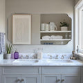 ANDY STAR 24"x48" Large Bathroom Mirror, Chrome Scalloped Wall Mirror, Polished by ANDYSTAR