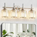EJIAXIN Crystal Bathroom Vanity Lights, 4 Light Bath Mirror Light Brushed by WelcometoEJIAXIN