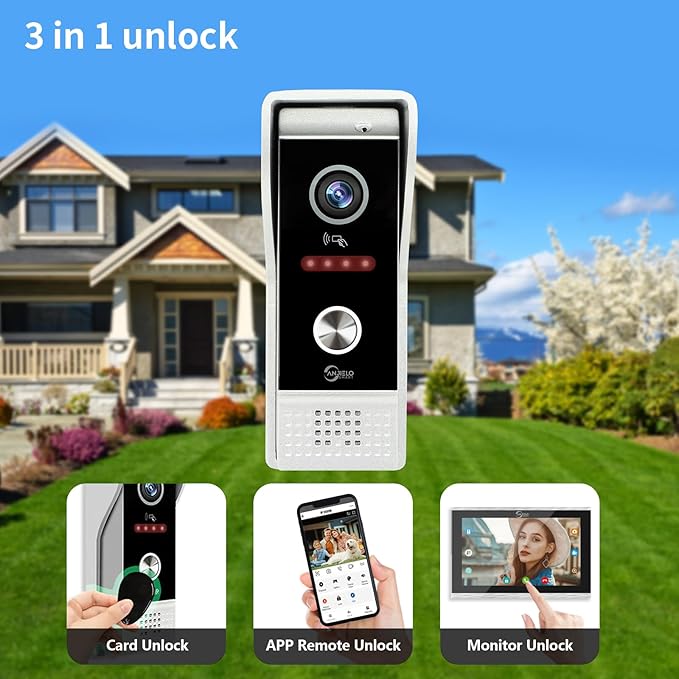 Video Doorbell Intercom System, 10 Inches Touch Screen Video Doorbell Door - Image 3