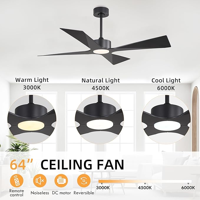 WINGBO 64" Wet Rated Outdoor Ceiling Fan - Image 6