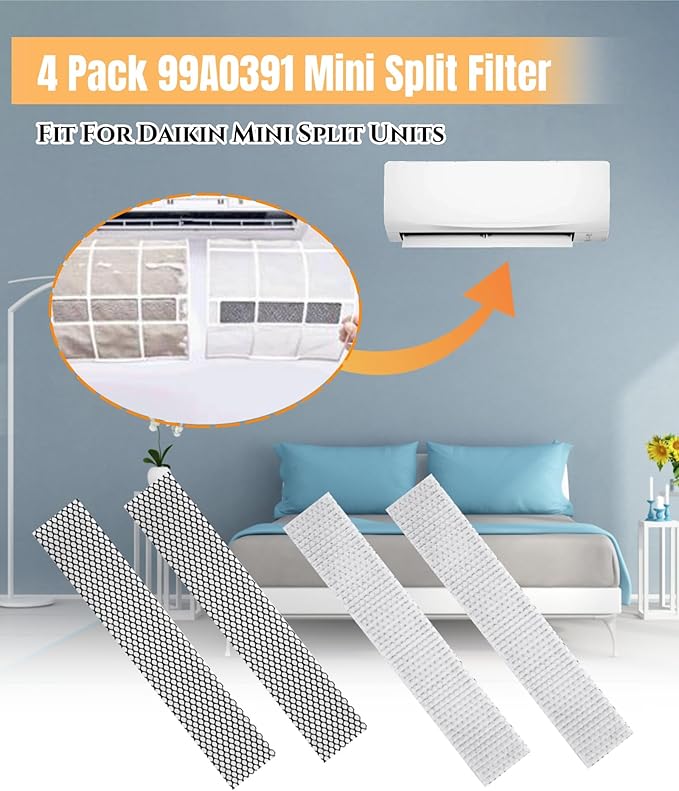 4 Pack 99A0391 Mini Split Air Filter Replacement Compatible - Image 2