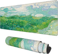 Desk Mat, Field Landscape Oil Painting Extended Gaming Mouse Pad Large by KOAIWPAE