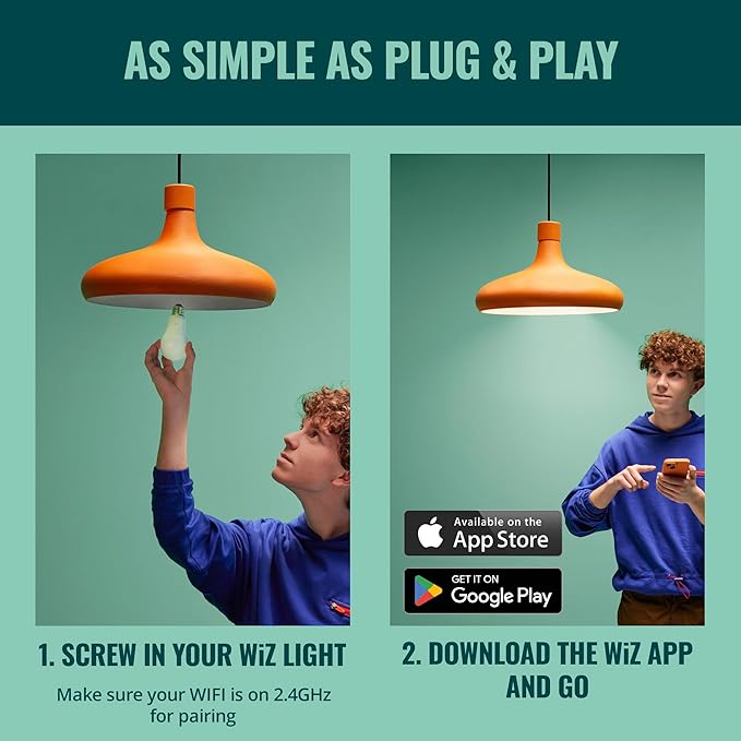 WiZ Connectd Clear 40W BA11 Tunable White Filament LED Smart Bulb - Image 7