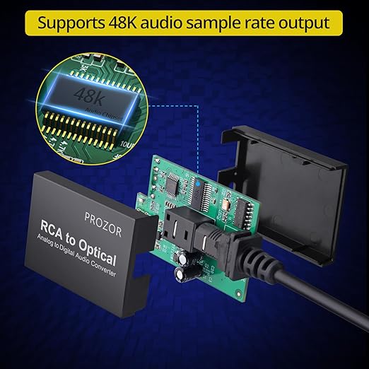 PROZOR Analog to Digital Audio Converter, RCA to Optical Audio Converter - Image 4