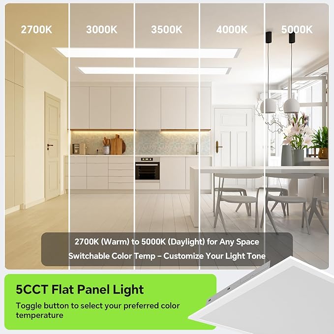 SLAclite 4 Pack 2x4 LED Flat Panel Light 50/40/35/30/25W 6500lm Adjustable - Image 2