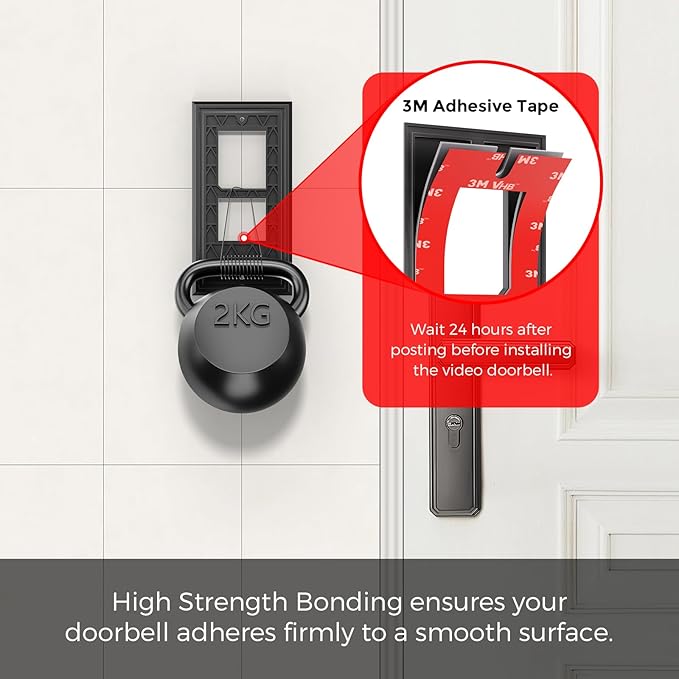 No-Drill Adhesive Mount Ring Video Doorbell Wired 5AT3T5 Apartment Rental - Image 5