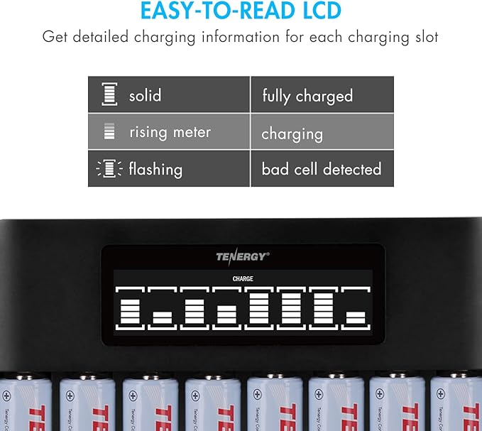 Tenergy TN480U 8-Bay LCD Display Fast Charger - Image 6