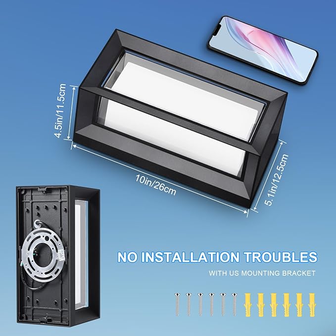 ledmo Exterior Wall Lights LED Beads 1800LM Outdoor Lights Fixtures Wall Mount - Image 8