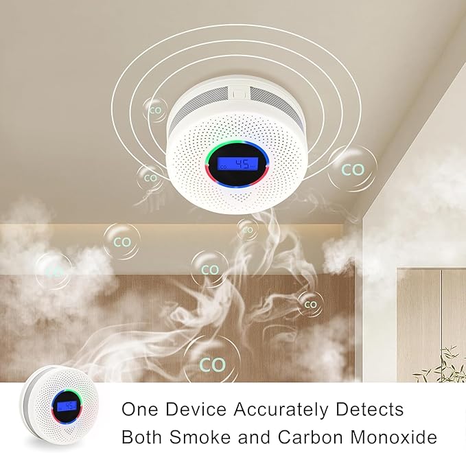 10-Year Battery Smoke and Carbon Monoxide Detector, 2-in-1 Smoke CO Alarm - Image 3