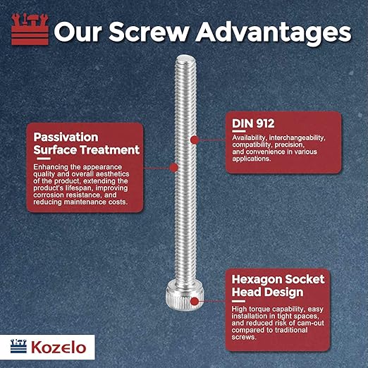 Kozelo 30pcs Socket Head Cap Screws - Image 3