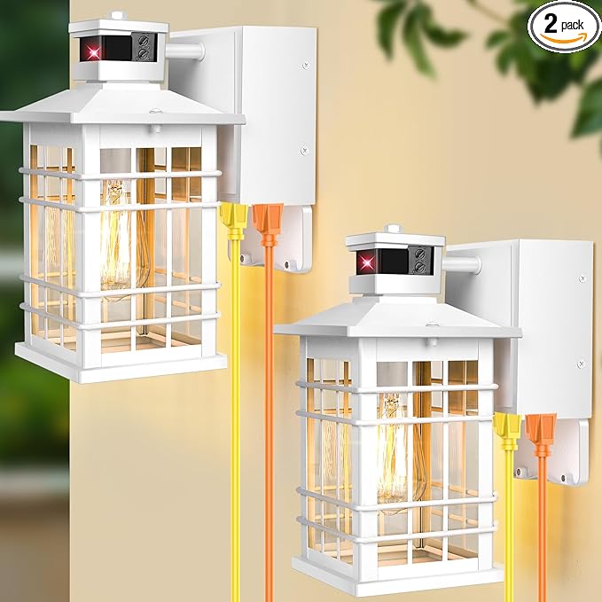 Porch Light with GFCI Outlets, Exterior Wall Light by Kondras