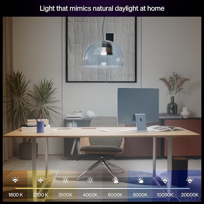 Philips Hue Smart LED A19 Bulb, E26 Base, Full Spectrum Light 1000K-20000K - Image 4