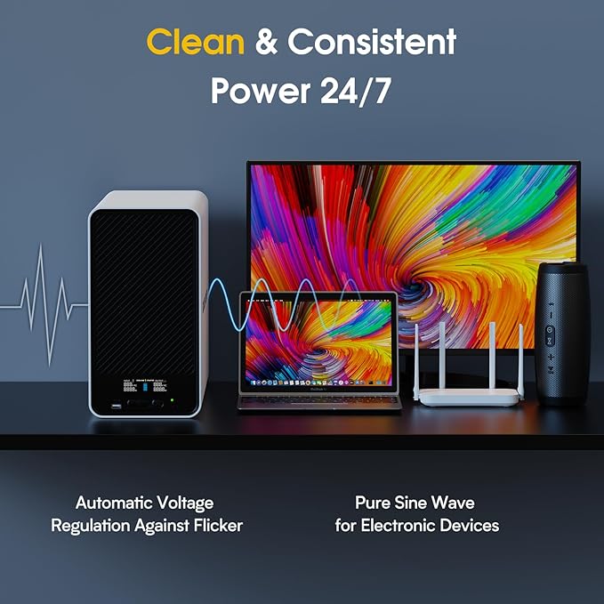 GOLDENMATE 1500VA/1200W Lithium UPS Battery Backup and Surge Protector - Image 5