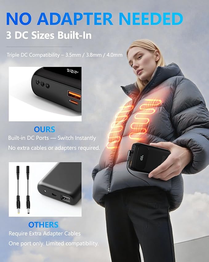 ColdBye Heated Vest Battery Pack . 5 , Type-C and USB - Image 3