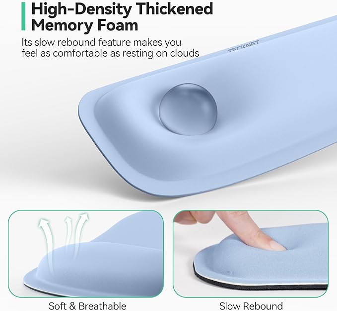 TECKNET Ergonomic Keyboard Wrist Rest and Mouse Pad, Foldable Memory Foam Wrist - Image 4
