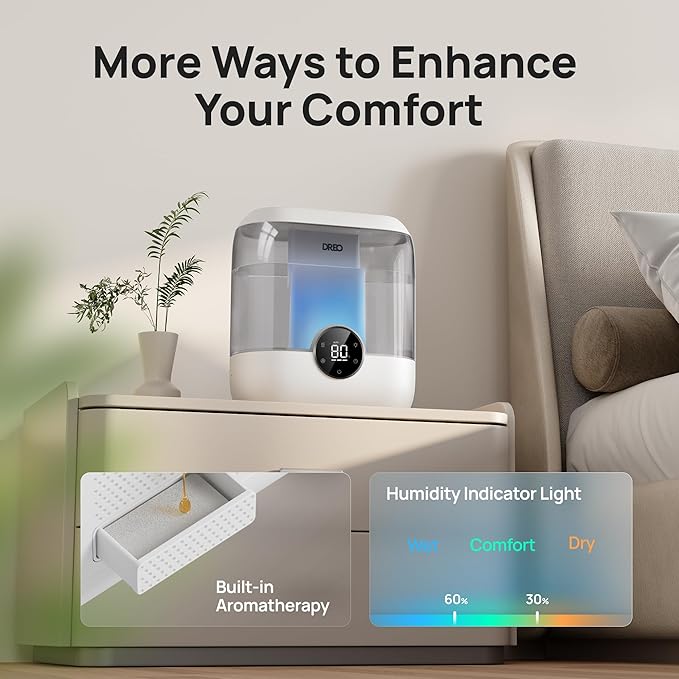 DREO Smart Humidifiers for Bedroom, 6L Top Fill Supersized Cool Mist Humidifier - Image 6
