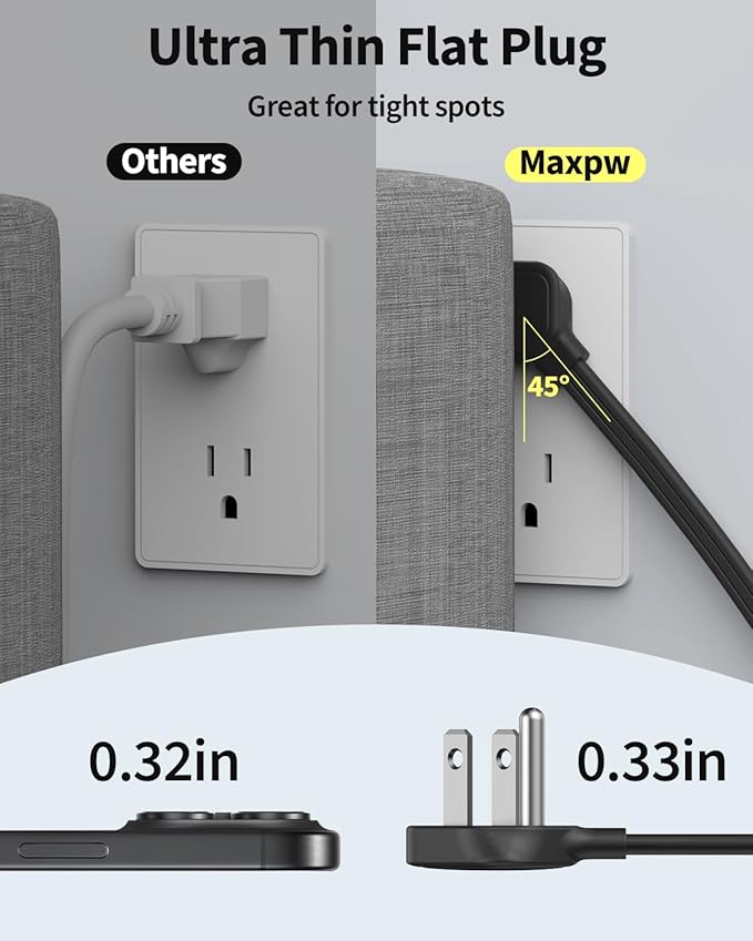 2 Pack Power Strip Surge Protector - Image 5