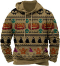 Halloween Hoodie Men Graphic Pumpkin Ghost Printed Sweatshirt Casual Trendy by Spatofa