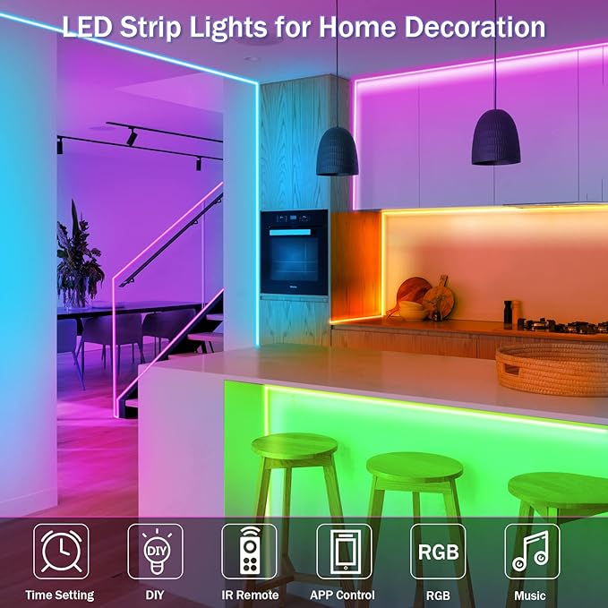 KEELIXIN LED Lights Music Sync RGB LED Strip Lights - Image 7