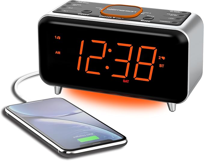 Emerson CKS1521-A SmartSet Bluetooth Dual Alarm Clock Radio by Emerson