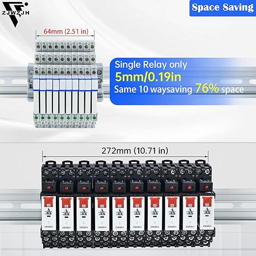 ZJWZJH 10Pcs Miniature Electromagnetic Relay 24V Coil DC/AC; Signal - Image 3