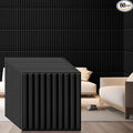Nuanchu 60 Pcs 3D Slat Wall Panels 12 x 12 Inch PVC Fluted Textured Panel by Nuanchu