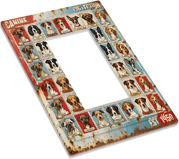 Bvtewkhz Dogs Funny Puppy Pets Vintage 1 Gang Single Rocker Decorative Outlet - Image 3