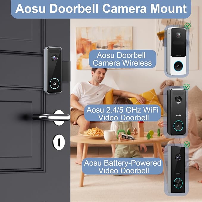 Anti-Theft Video Doorbell Mount Compatible - Image 2