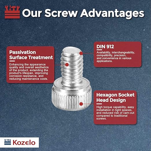 Kozelo 100pcs Socket Head Cap Screws - Image 3