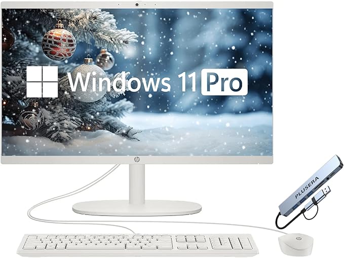 HP 21.5" FHD All-in-One Desktop Computer, Dual-Core Intel Celeron, Windows 11 by Amazon+Renewed
