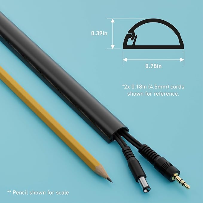 D-Line 31.4in TV Cord Hider, Patented Half Round Cable Cover, Hide Wall Mount - Image 3